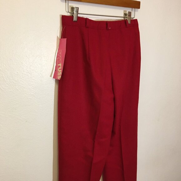 Vintage 70s 80s NWT RUSS Red Dress Pants High Waist Mom Grandma ILGWU (IB) - Picture 7 of 16